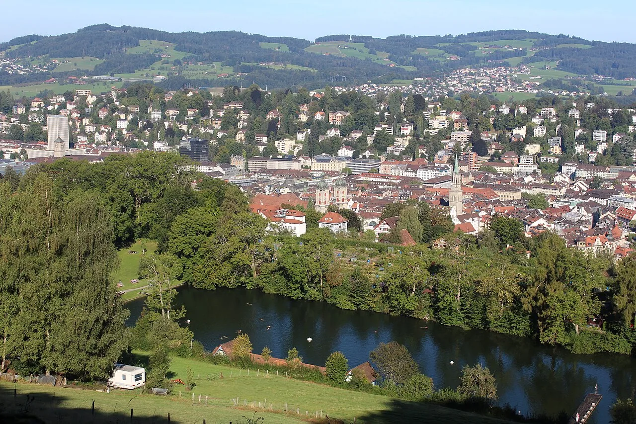 Blick auf die Stadt St. Gallen im Kanton St. Gallen