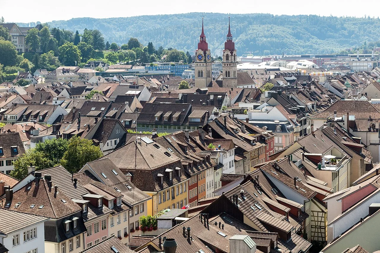 Blick auf die Winterthurer Altstadt im Kanton Zürich